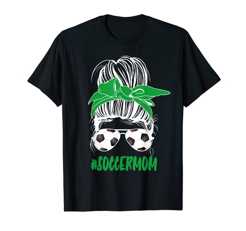 Messy Bun Soccer Mom Glasses Game T-Shirt - Minimalist Print Unisex - T-Shirt, Sweatshirt, Hoodie