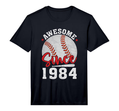 Mens Awesome Since 1984 Funny Baseball T-Shirt - Unique Graphic Unisex - T-Shirt, Sweatshirt, Hoodie