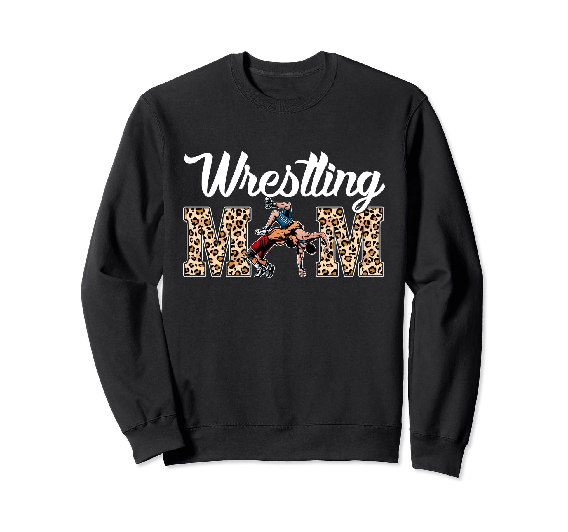 Wrestling Funny Mom Game Leopard Sweatshirt - Aesthetic Graphic Unisex - T-Shirt, Sweatshirt, Hoodie
