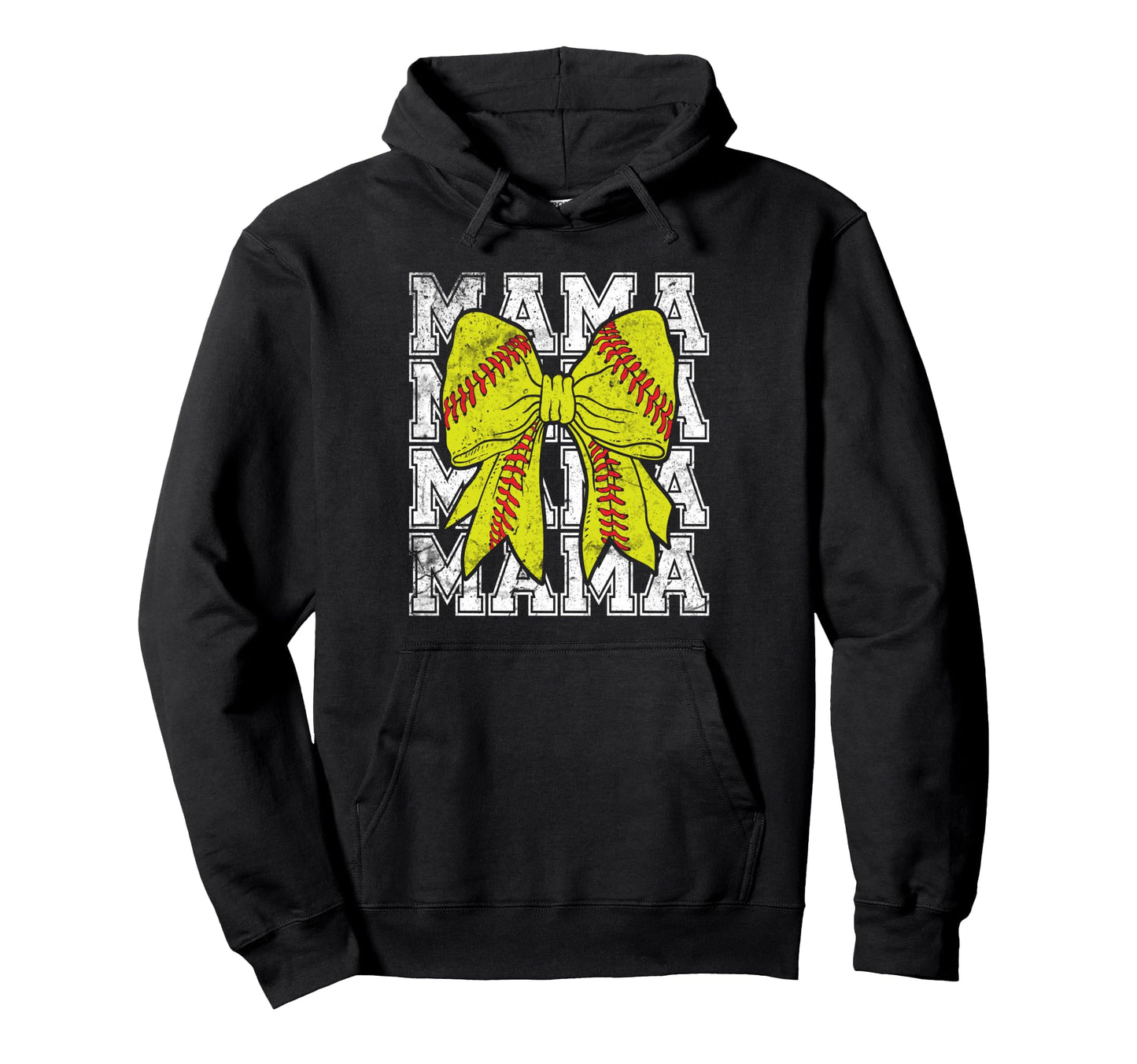 Softball Mama Coquette Bow Game Day Hoodie - Graphic Print for Adults - T-Shirt, Sweatshirt, Hoodie