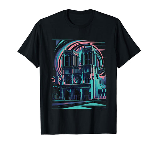 Notre Dame Vaporwave Aesthetic T-Shirt - Fun Novelty Design Men Women - T-Shirt, Sweatshirt, Hoodie