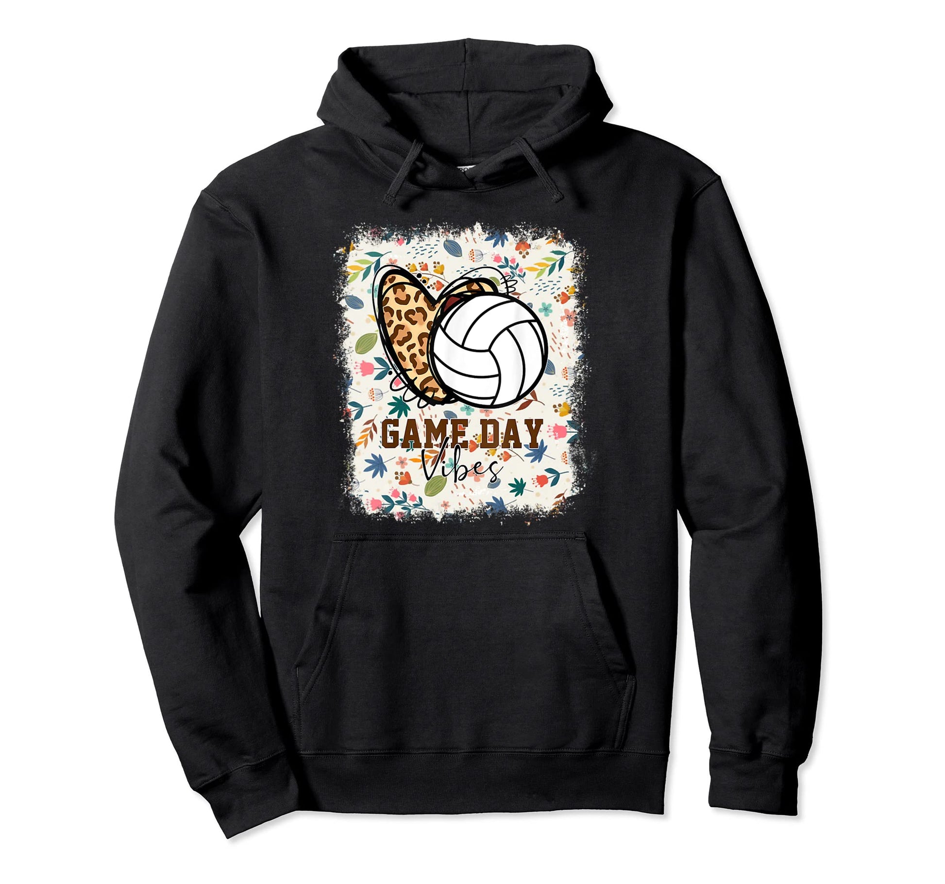 Bleached Volleyball Game Day Vibes Hoodie - Graphic Print Unisex - T-Shirt, Sweatshirt, Hoodie