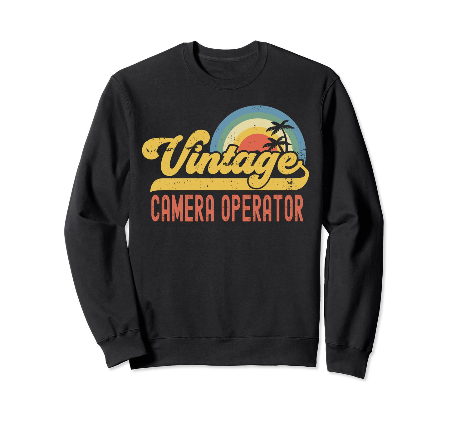 Camera Operator Sunset Profession Job Sweatshirt - Trendy Graphic Unisex - T-Shirt, Sweatshirt, Hoodie