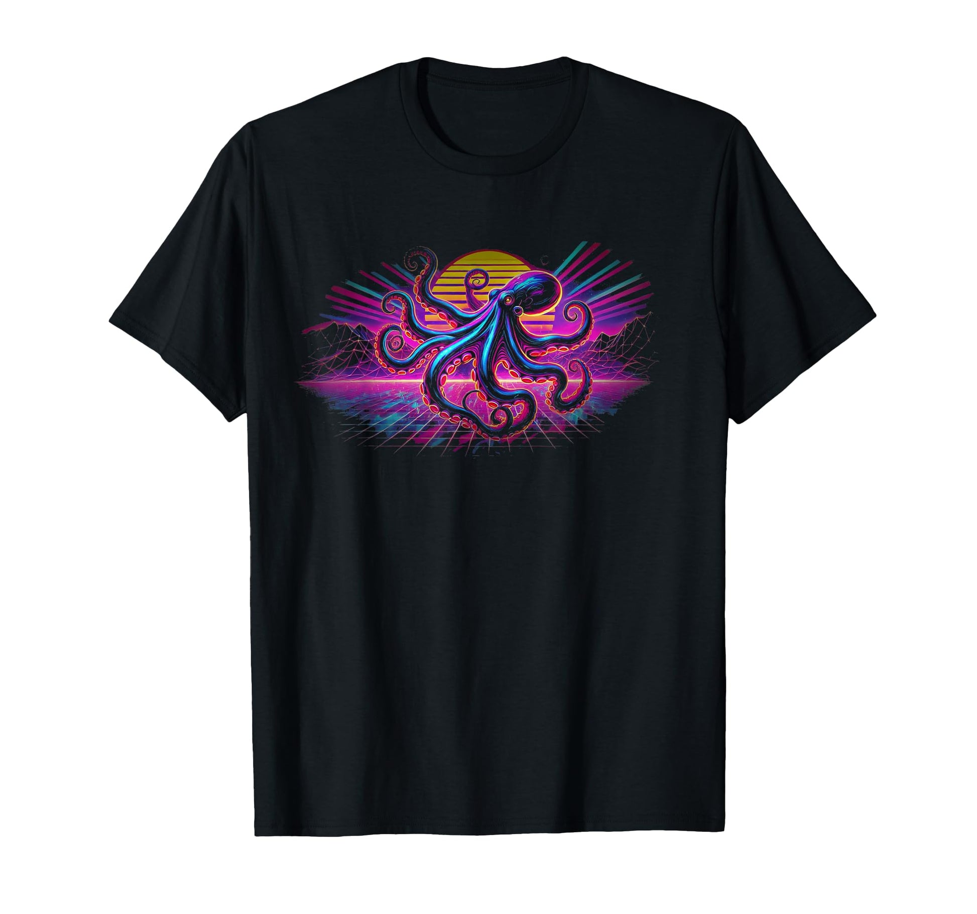 Kraken Animal 80S Aesthetic Sea Monster T-Shirt - Novelty Apparel Unisex - T-Shirt, Sweatshirt, Hoodie