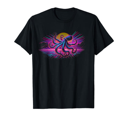 Kraken Animal 80S Aesthetic Sea Monster T-Shirt - Novelty Apparel Unisex - T-Shirt, Sweatshirt, Hoodie