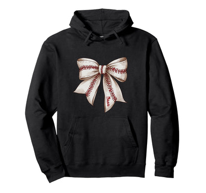 Baseball Nana Bow Grandma Hoodie - Fun Novelty Design Unisex - T-Shirt, Sweatshirt, Hoodie