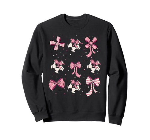 Soccer Ball Coquette Bow Game Day Sweatshirt - Unique Graphic Men Women - T-Shirt, Sweatshirt, Hoodie