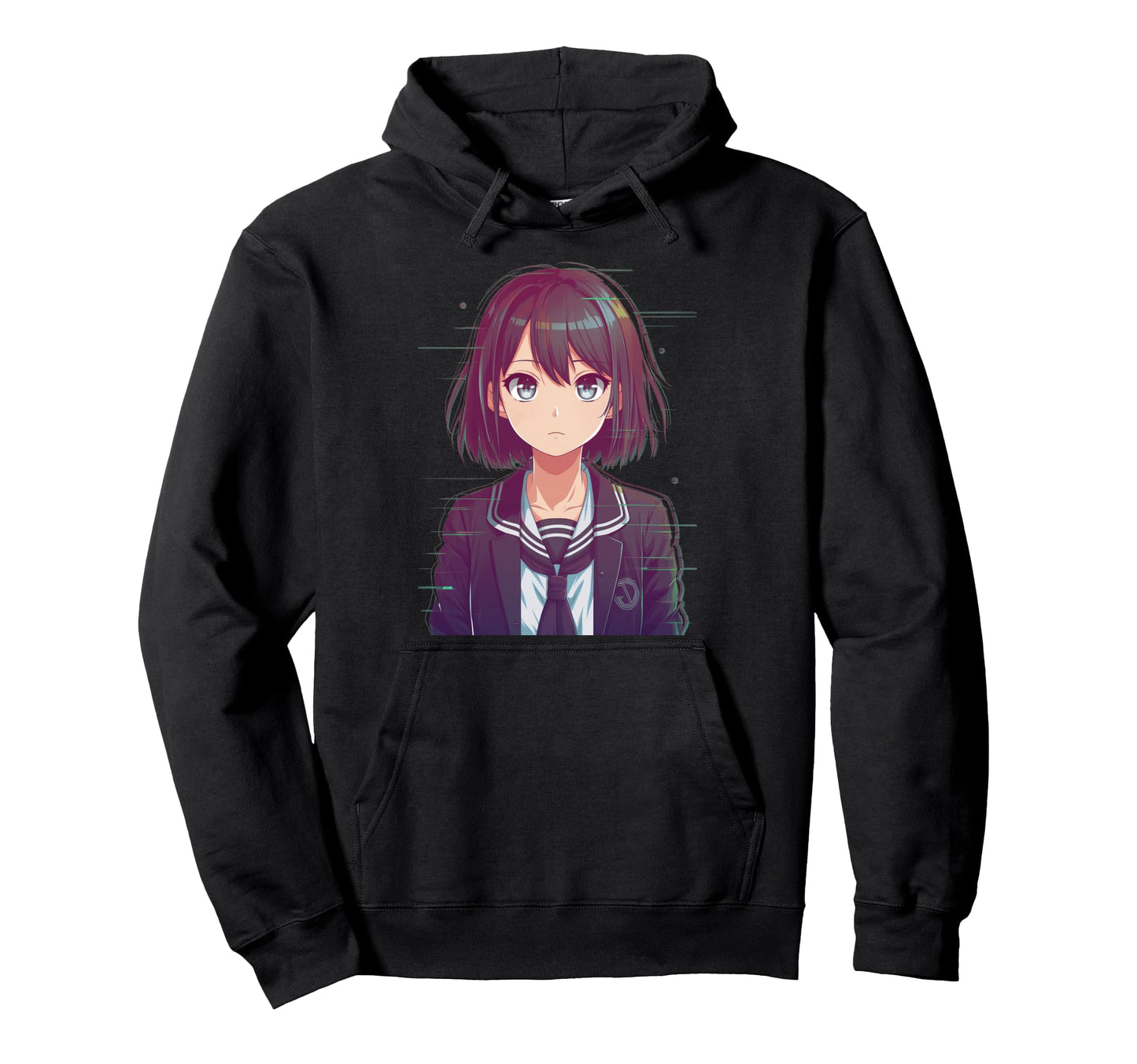 Sad Anime Waifu Japanese Aesthetic Hoodie - Minimalist Print Men Women - T-Shirt, Sweatshirt, Hoodie