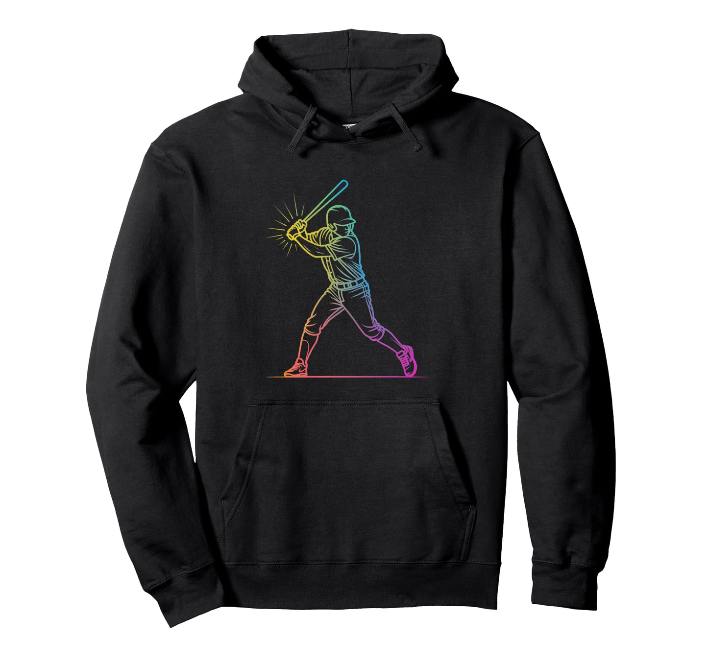 Baseball Batter Gradient Aesthetic Line Hoodie - Minimalist Print Unisex - T-Shirt, Sweatshirt, Hoodie