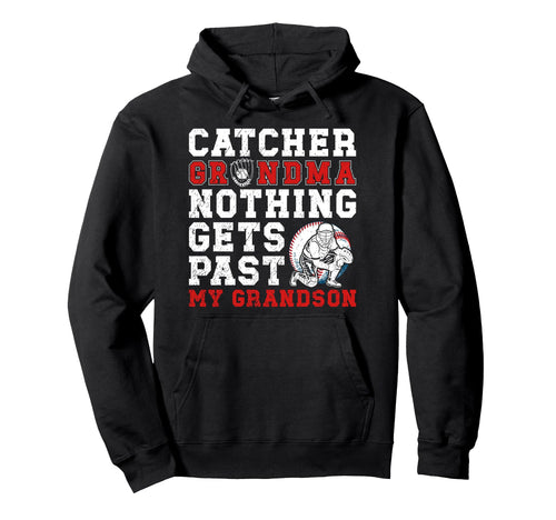 Baseball Catcher Grandma Proud Grandma Hoodie - Aesthetic Graphic Unisex - T-Shirt, Sweatshirt, Hoodie