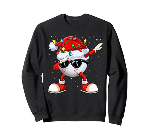 Funny Baseball Santa Hat Dabbing Sweatshirt - Unique Graphic for Adults - T-Shirt, Sweatshirt, Hoodie