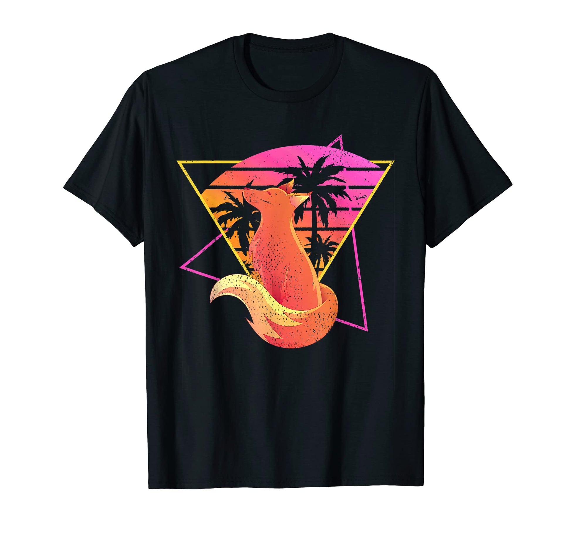 Forest Animal 90S Palm Trees Vaporwave T-Shirt - Trendy Graphic Men Women - T-Shirt, Sweatshirt, Hoodie