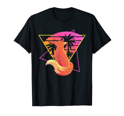 Forest Animal 90S Palm Trees Vaporwave T-Shirt - Trendy Graphic Men Women - T-Shirt, Sweatshirt, Hoodie