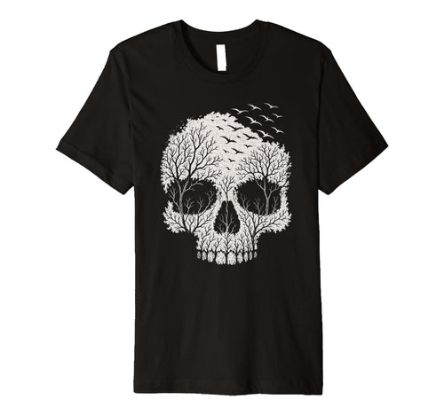 Skull Forest Nature Gothic Grunge T-Shirt - Custom Art Print Men Women - T-Shirt, Sweatshirt, Hoodie