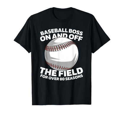 80Th Birthday Team Sport Baseballer T-Shirt - Unique Graphic Unisex - T-Shirt, Sweatshirt, Hoodie