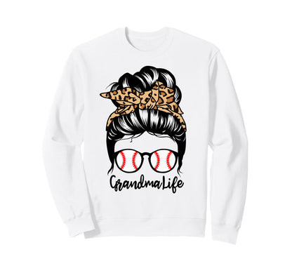 Grandma Life Messy Bun Hair Sweatshirt - Casual Everyday Wear Men Women - T-Shirt, Sweatshirt, Hoodie
