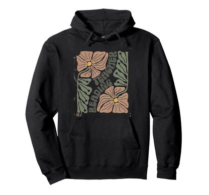 2Boho Floral Reading Teacher Reading Hoodie - Graphic Print for Adults - T-Shirt, Sweatshirt, Hoodie