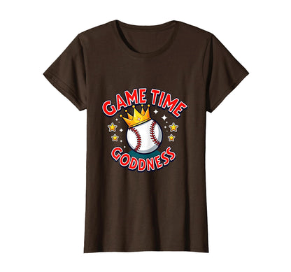 Game Time Goddess Baseball Mama T-Shirt - Aesthetic Graphic for Adults - T-Shirt, Sweatshirt, Hoodie