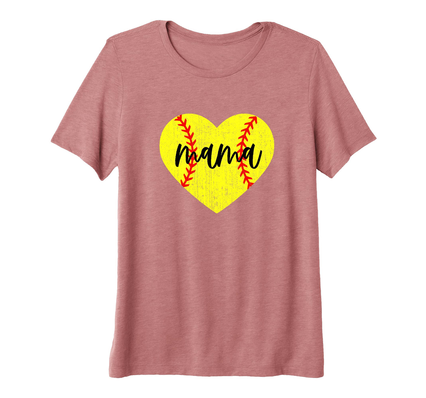 Womens Heart Mom Softball Mama T-Shirt - Aesthetic Graphic Men Women - T-Shirt, Sweatshirt, Hoodie