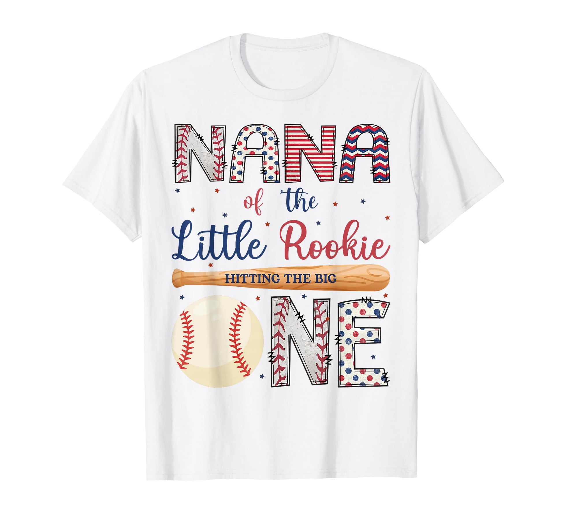 Nana One Little Rookie Baseball 1St T-Shirt - Unique Graphic for Adults - T-Shirt, Sweatshirt, Hoodie