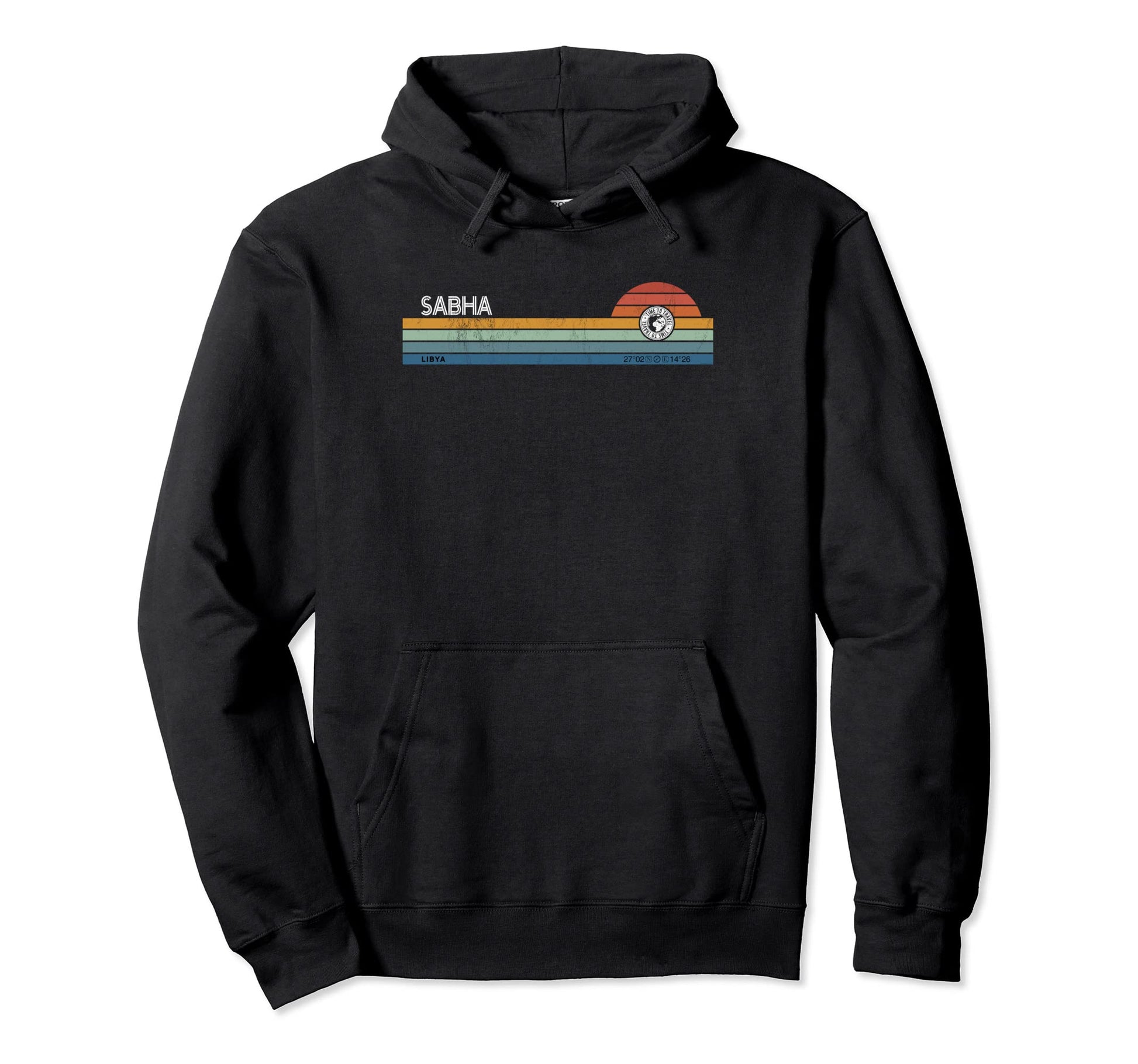 Sabha Libya Sunset Rainbow Synth Hoodie - Aesthetic Graphic for Adults - T-Shirt, Sweatshirt, Hoodie