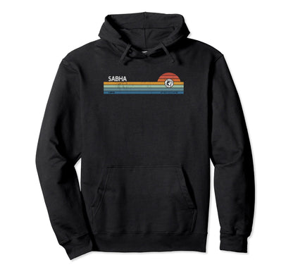 Sabha Libya Sunset Rainbow Synth Hoodie - Aesthetic Graphic for Adults - T-Shirt, Sweatshirt, Hoodie