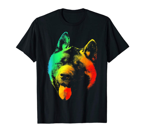 American Akita Colorful Rainbow T-Shirt - Aesthetic Graphic Men Women - T-Shirt, Sweatshirt, Hoodie