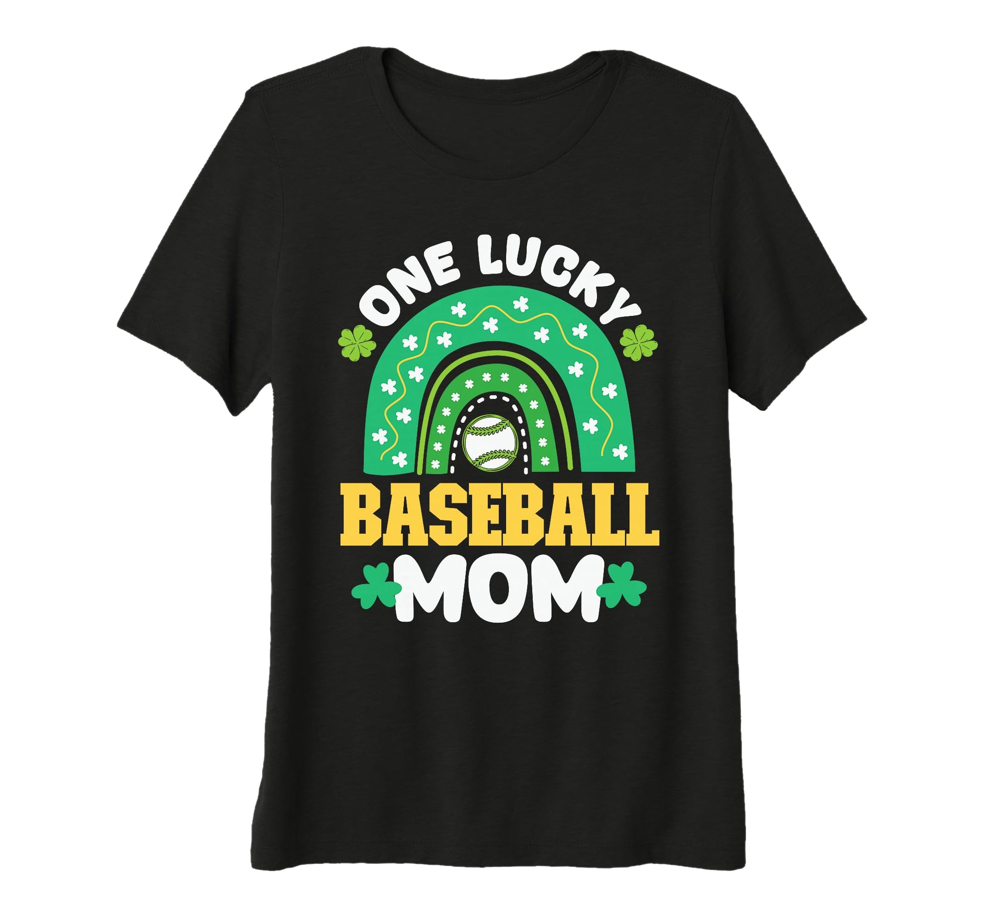 Womens One Lucky Baseball Mom St T-Shirt - Custom Art Print Unisex - T-Shirt, Sweatshirt, Hoodie