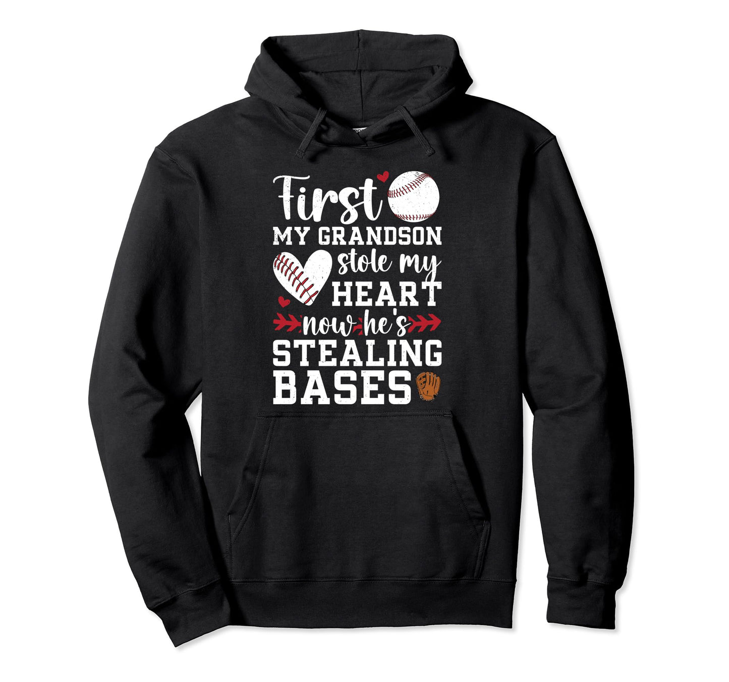 Hes Stealing Bases Baseball Gigi Hoodie - Novelty Apparel for Adults - T-Shirt, Sweatshirt, Hoodie