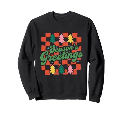 Boho Checkerboard Colorful Trees Sweatshirt - Trendy Graphic for Adults - T-Shirt, Sweatshirt, Hoodie