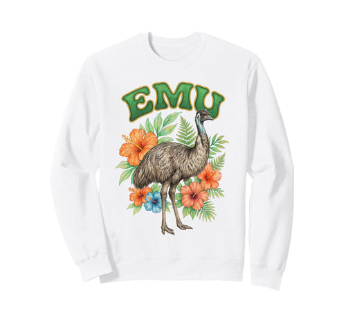 Emu Groovy Floral Emu Sweatshirt - Casual Everyday Wear Men Women - T-Shirt, Sweatshirt, Hoodie