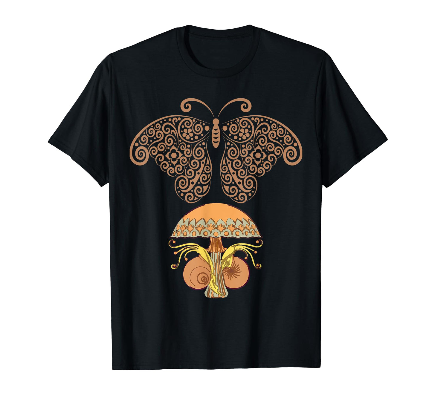 Brown Butterfly Tattoo Fairycore Dark T-Shirt - Graphic Print Men Women - T-Shirt, Sweatshirt, Hoodie