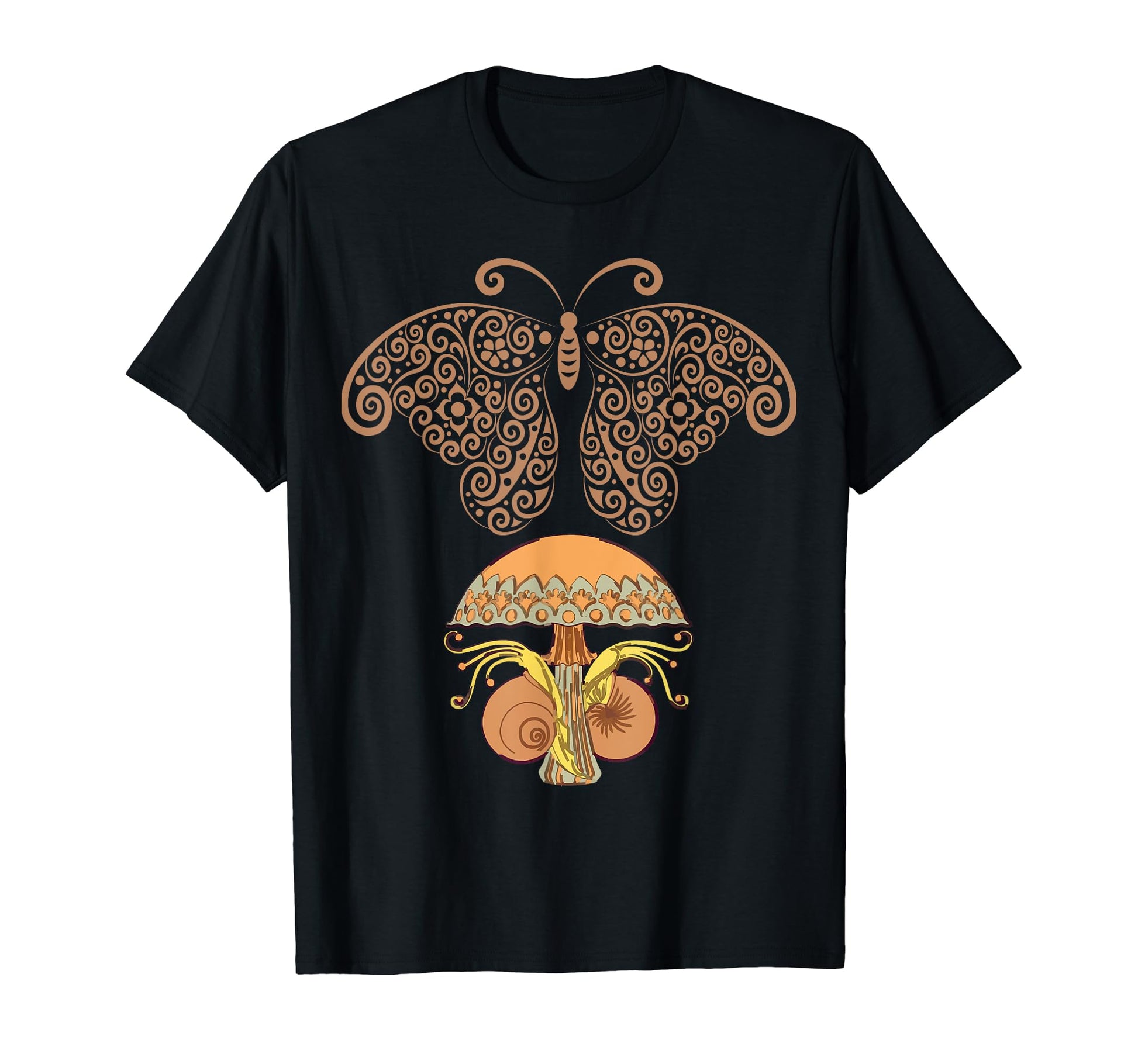 Brown Butterfly Tattoo Fairycore Dark T-Shirt - Graphic Print Men Women - T-Shirt, Sweatshirt, Hoodie