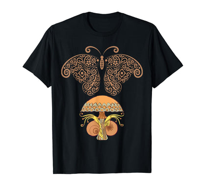 Brown Butterfly Tattoo Fairycore Dark T-Shirt - Graphic Print Men Women - T-Shirt, Sweatshirt, Hoodie