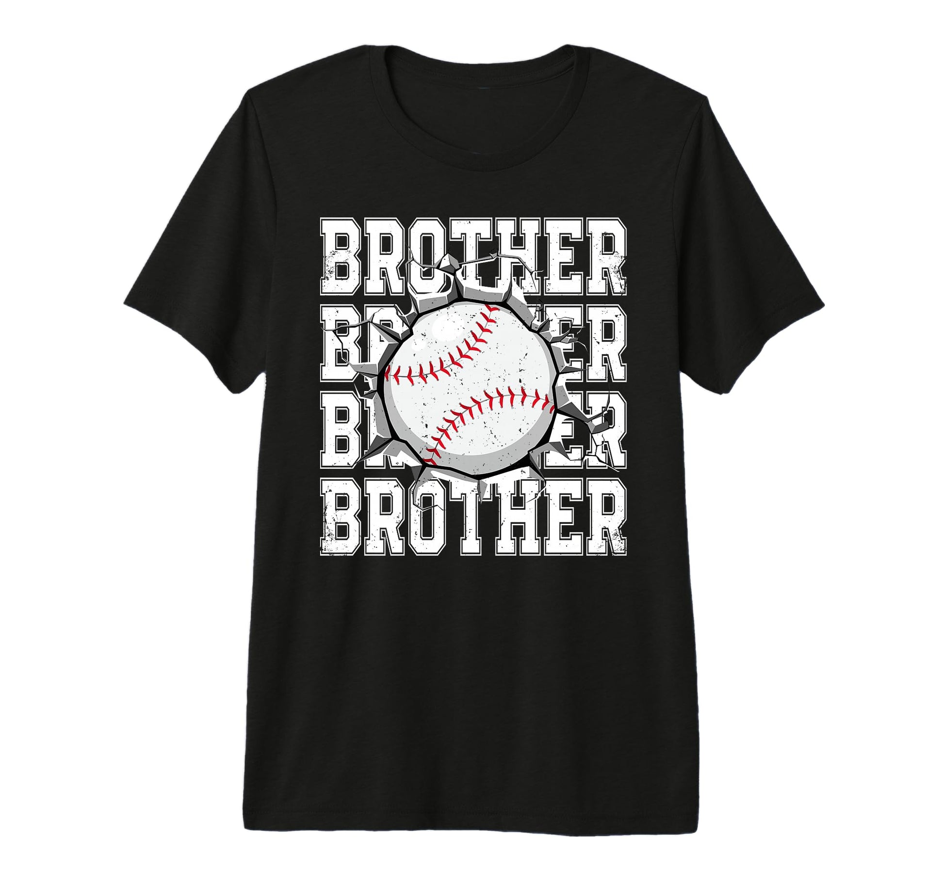 Baseball Brother Cracked Wall Family T-Shirt - Casual Everyday Wear Unisex - T-Shirt, Sweatshirt, Hoodie