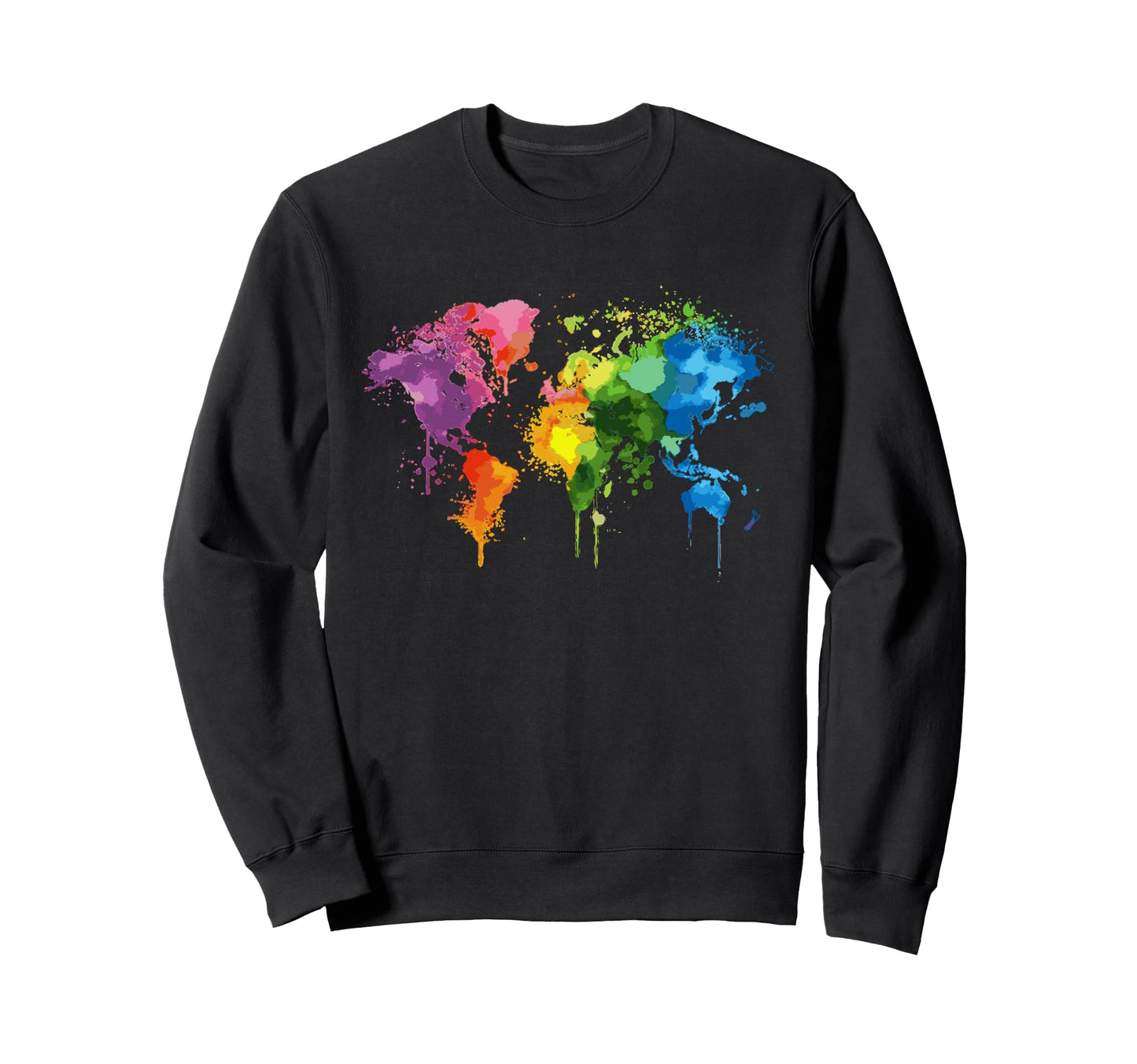 Colorful World Map Abstract Sweatshirt - Novelty Apparel for Adults - T-Shirt, Sweatshirt, Hoodie