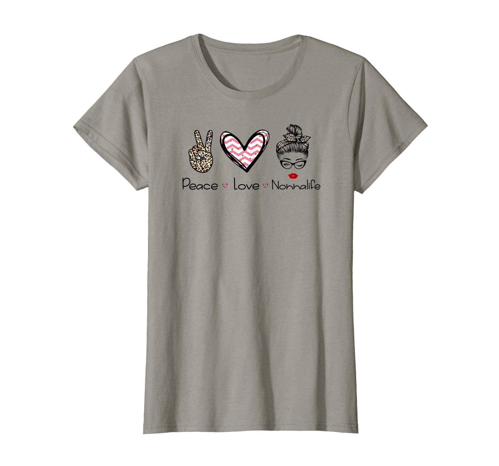 Womens Peace Love Nonnalife Leopard T-Shirt - Minimalist Print Unisex - T-Shirt, Sweatshirt, Hoodie