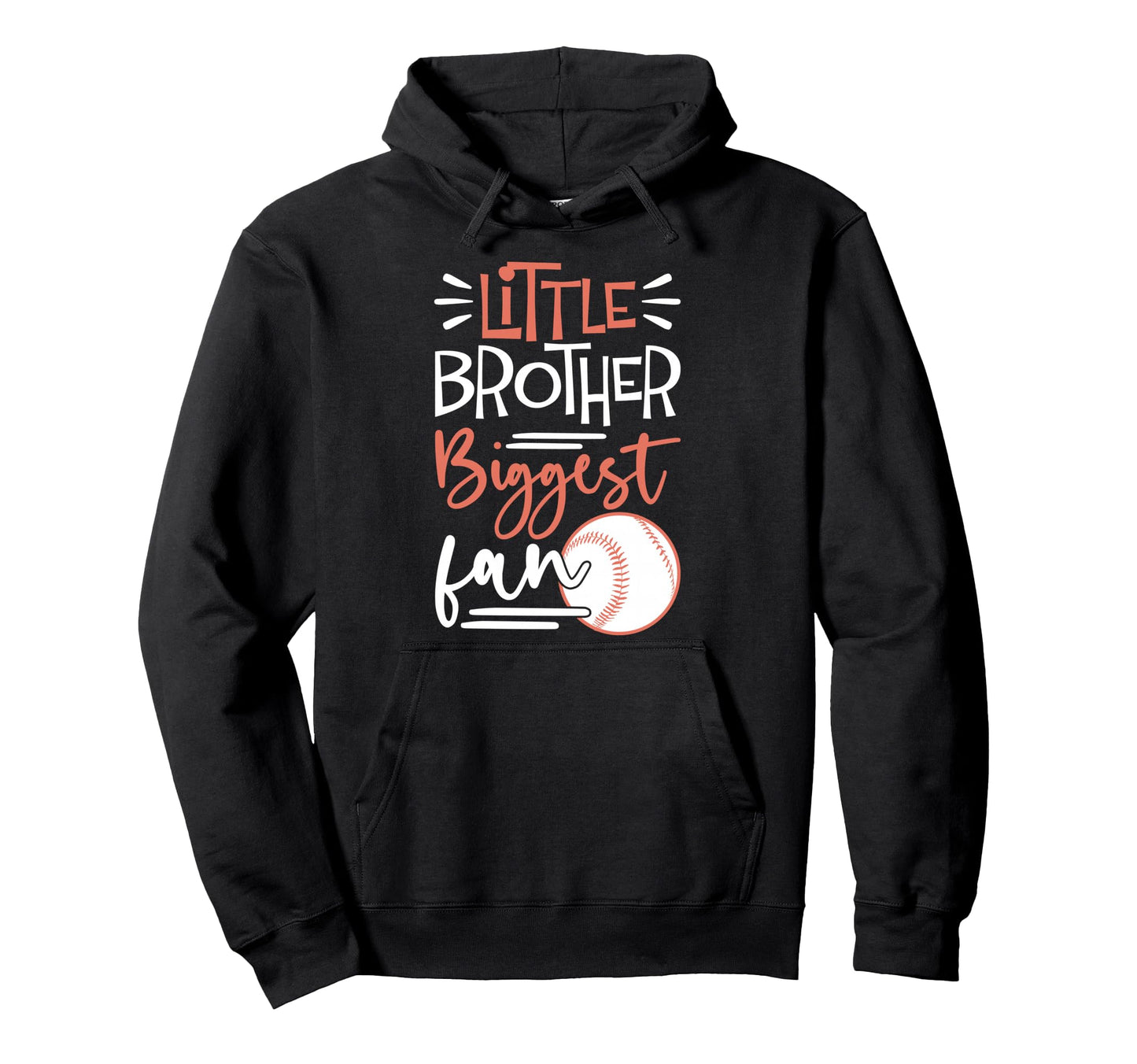 Little Brother Biggest Fan Baseball Hoodie - Aesthetic Graphic Men Women - T-Shirt, Sweatshirt, Hoodie