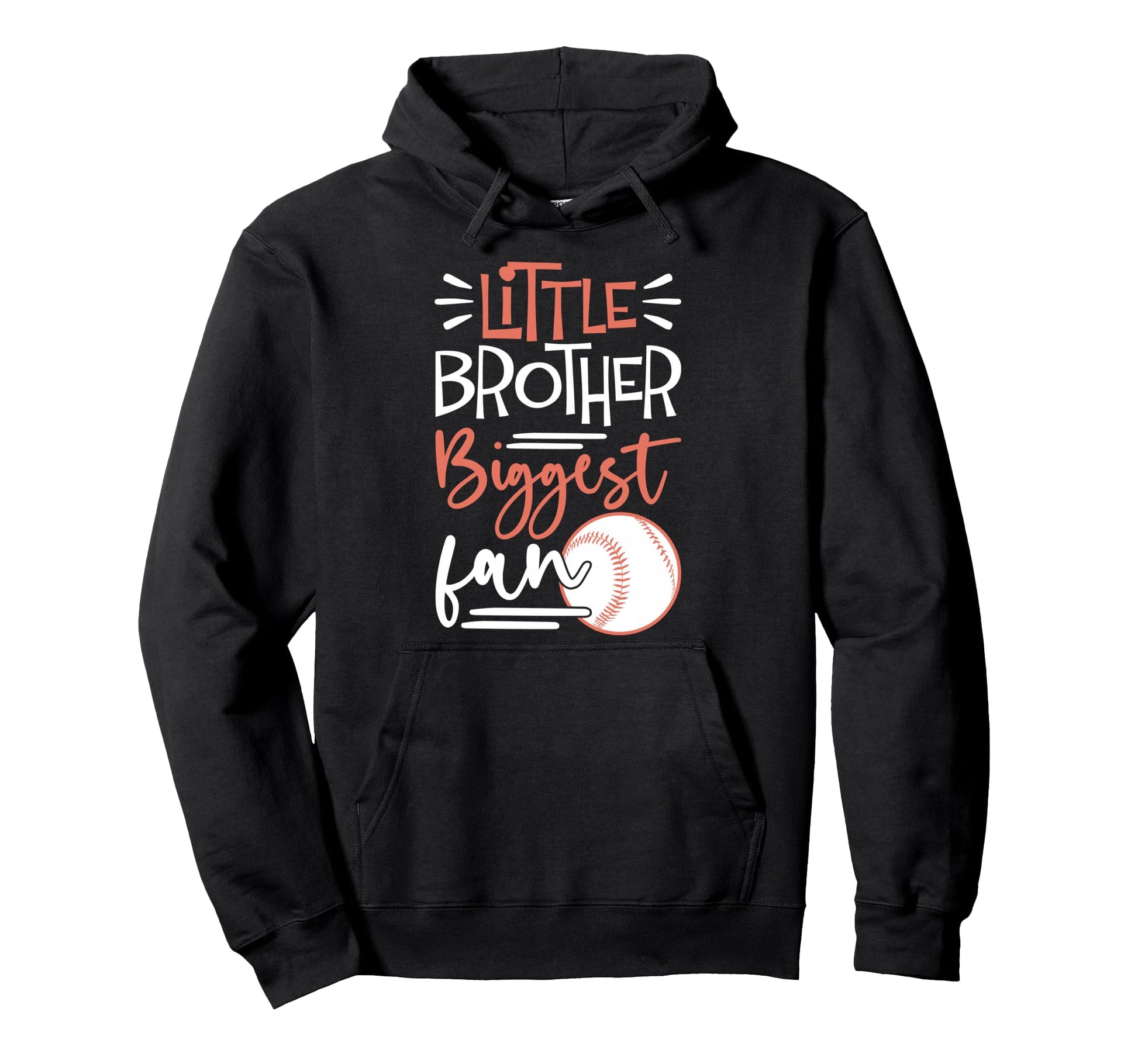 Little Brother Biggest Fan Baseball Hoodie - Aesthetic Graphic Men Women - T-Shirt, Sweatshirt, Hoodie