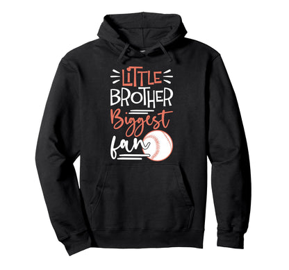 Little Brother Biggest Fan Baseball Hoodie - Aesthetic Graphic Men Women - T-Shirt, Sweatshirt, Hoodie