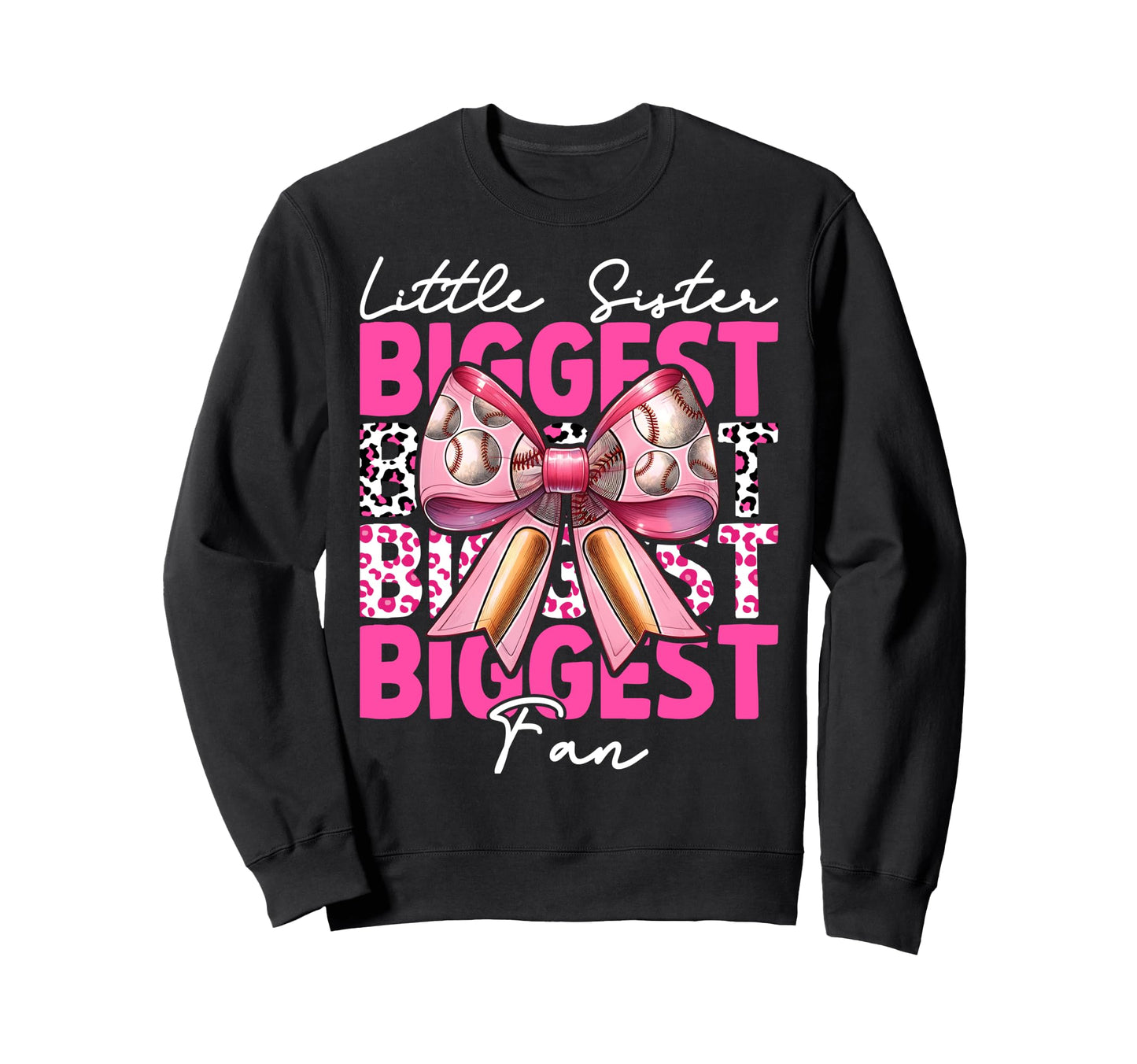 Baseball Sister Coquette Bow Little Sweatshirt - Unique Graphic Men Women - T-Shirt, Sweatshirt, Hoodie