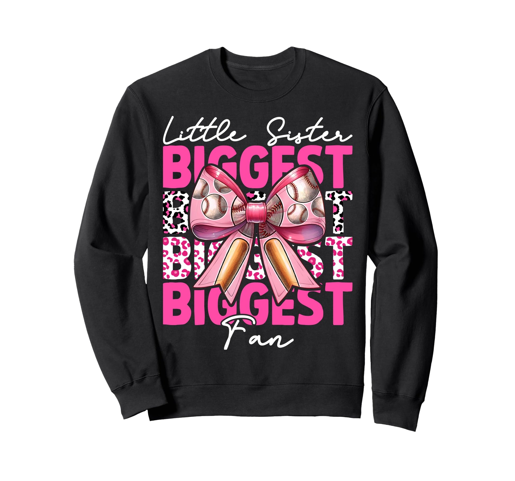 Baseball Sister Coquette Bow Little Sweatshirt - Unique Graphic Men Women - T-Shirt, Sweatshirt, Hoodie