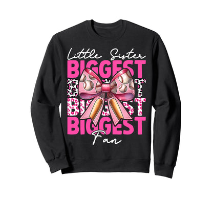 Baseball Sister Coquette Bow Little Sweatshirt - Unique Graphic Men Women - T-Shirt, Sweatshirt, Hoodie