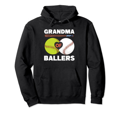 Grandma Ballers Funny Baseball Softball Hoodie - Aesthetic Graphic Unisex - T-Shirt, Sweatshirt, Hoodie