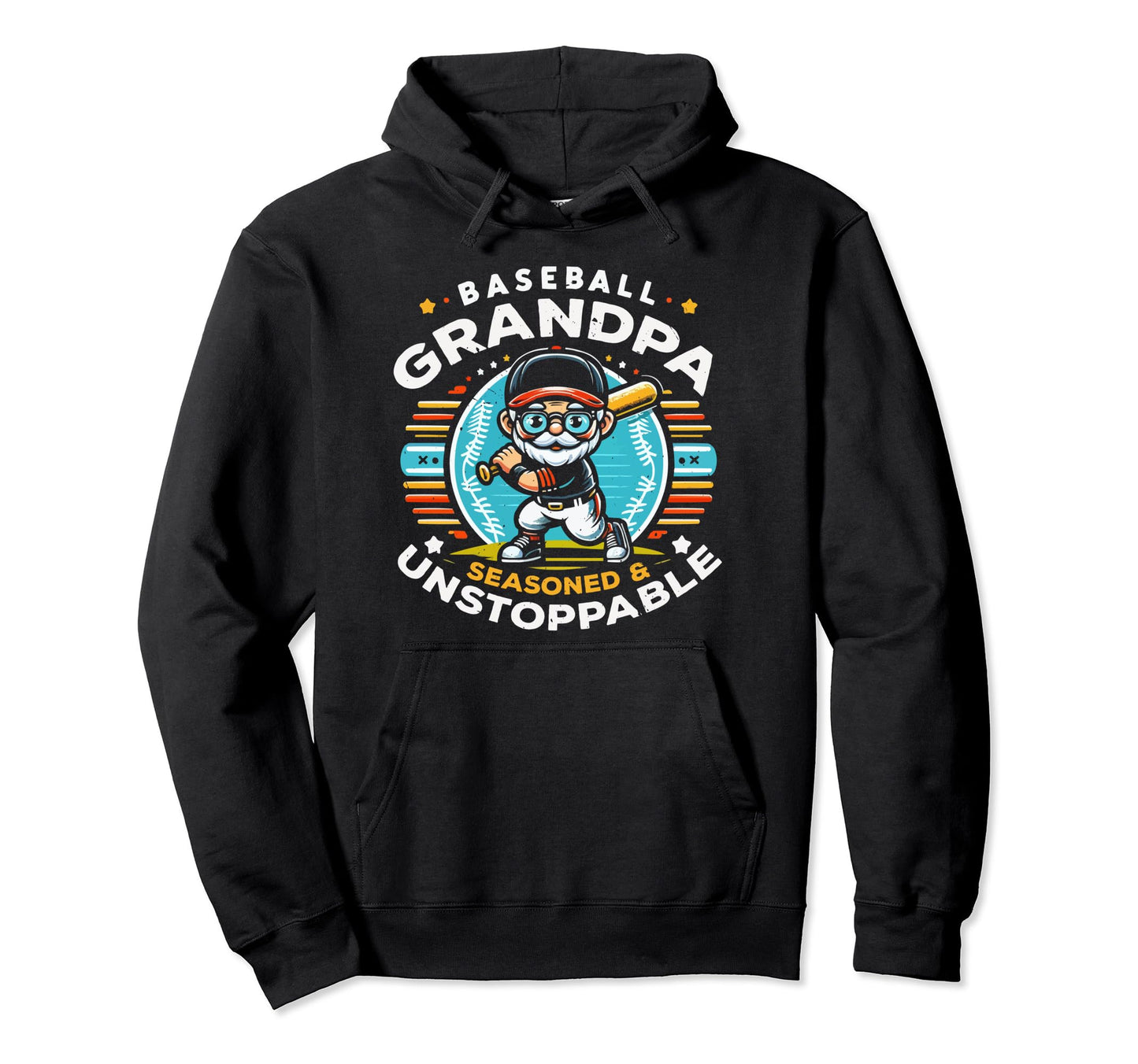Baseball Grandpa Grandfather Gramps Hoodie - Graphic Print for Adults - T-Shirt, Sweatshirt, Hoodie