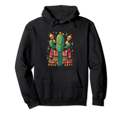 Cactus Maracas Serape Succulent Hoodie - Casual Everyday Wear Men Women - T-Shirt, Sweatshirt, Hoodie