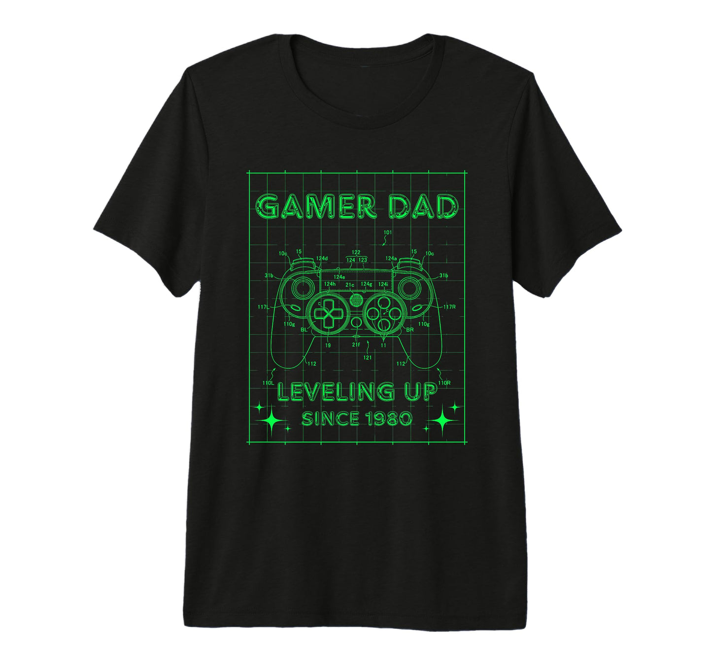 Gamer Dad Leveling Up Since 1980 T-Shirt - Trendy Graphic Men Women - T-Shirt, Sweatshirt, Hoodie
