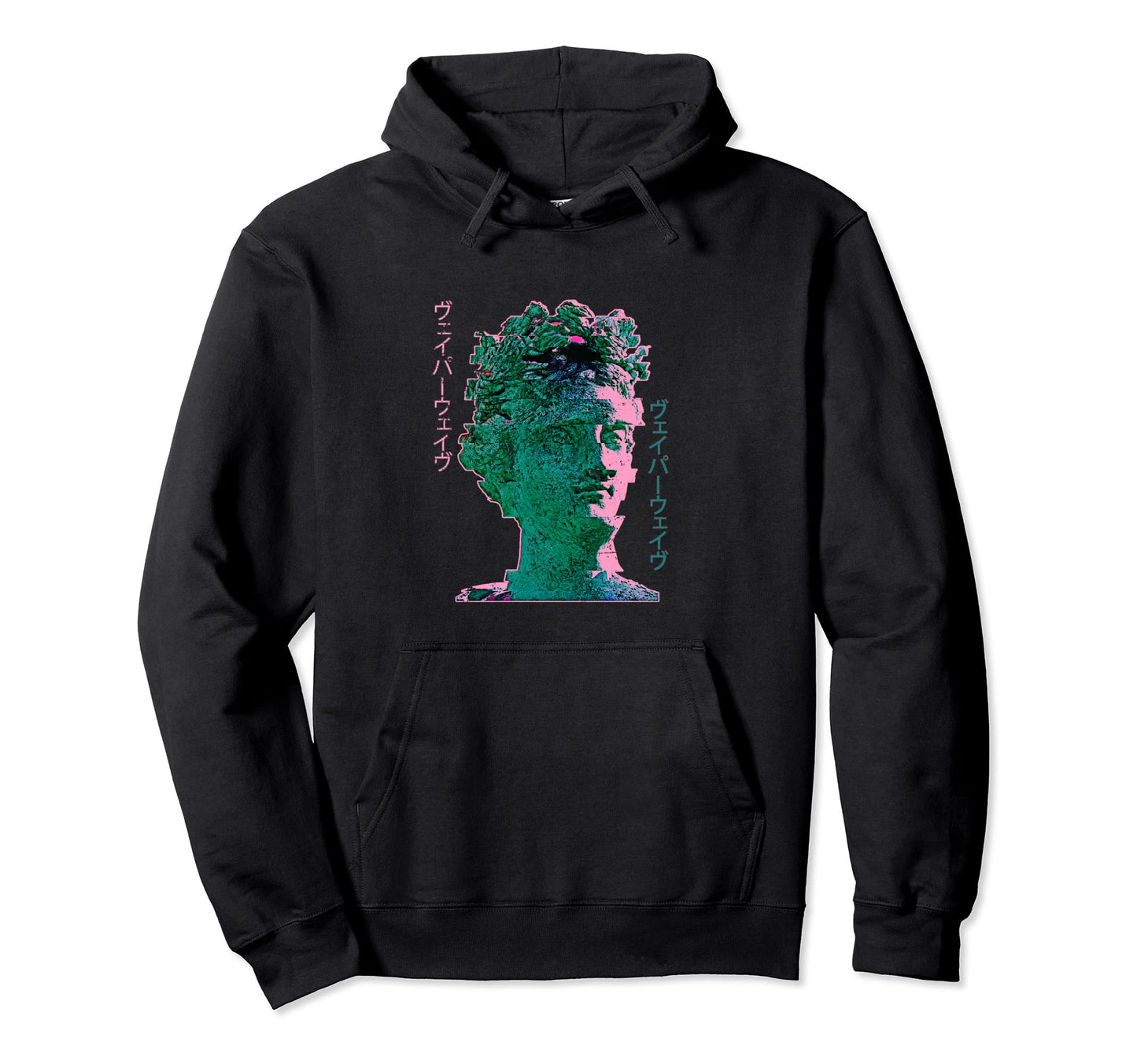Glitch Greek Statue Retrowave Hoodie - Aesthetic Graphic Men Women - T-Shirt, Sweatshirt, Hoodie