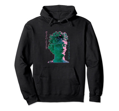 Glitch Greek Statue Retrowave Hoodie - Aesthetic Graphic Men Women - T-Shirt, Sweatshirt, Hoodie