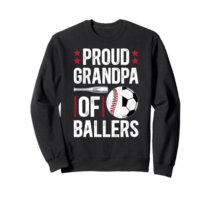 Proud Grandpa Ballers Baseball Sweatshirt - Aesthetic Graphic Unisex - T-Shirt, Sweatshirt, Hoodie